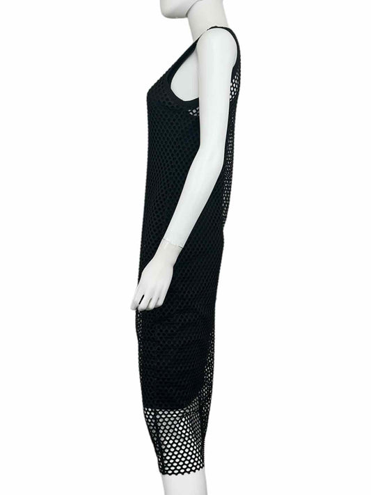 art dept. Black Open Knit Midi Dress Size S