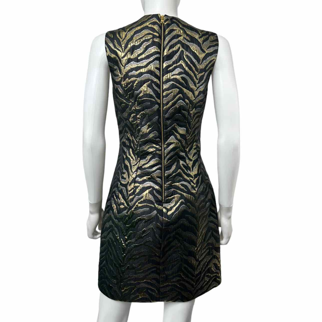 Roberto Cavalli Metallic Gold Jacquard Zebra Print Dress Size 40 – alineconsignment Roberto Cavalli Metallic Gold Jacquard Zebra Print Dress Size 40 – alineconsignment