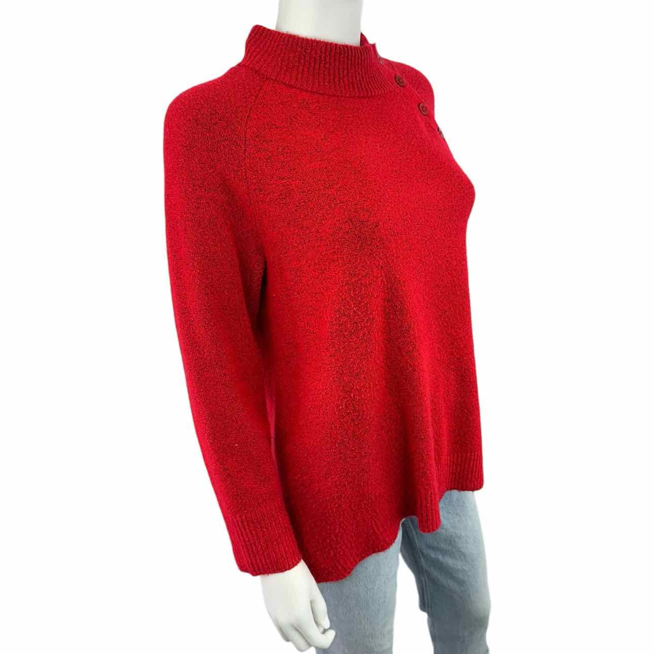 Talbots Red Mock Neck Sweater Size MP