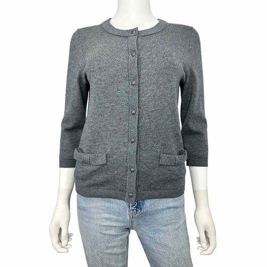 Kate Spade Gray Wool Cashmere Blend Sweater Cardigan, front