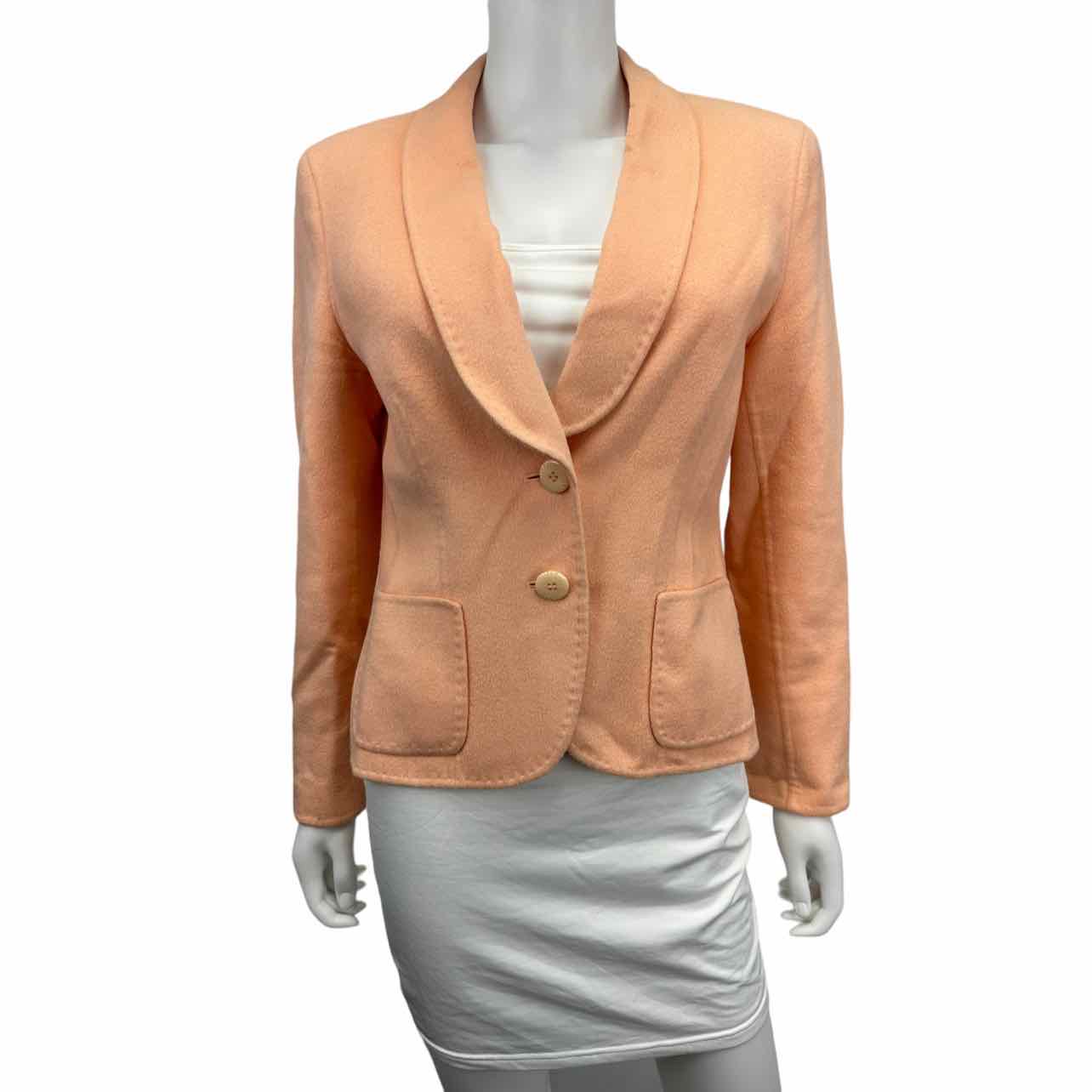 Escada Orange Rabbit/Wool/Cashmere Blend Blazer Size 38