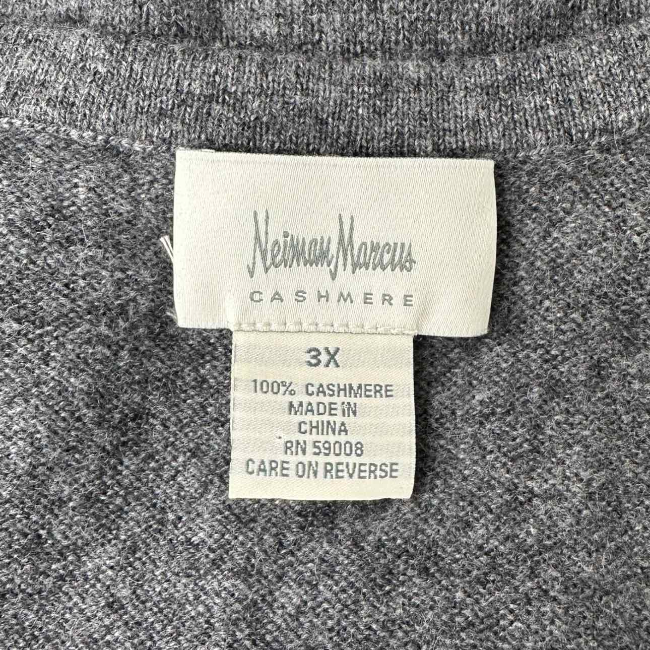 Neiman Marcus Gray 100% Cashmere Sweater Size 3X