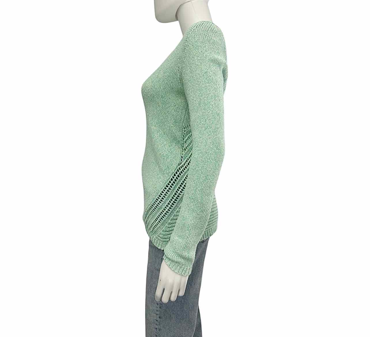 WHITE + WARREN 100% Cotton Mint Green Sweater Size S