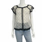 Free People White Sheer Print Top Size S