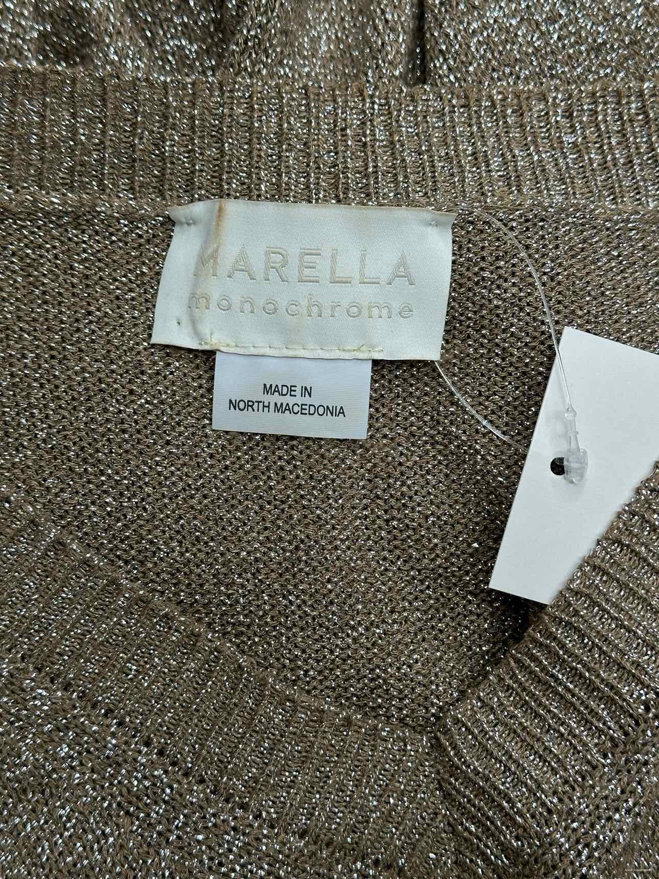 MARELLA monochrome Tan & Silver Shimmer Sweater Size XL