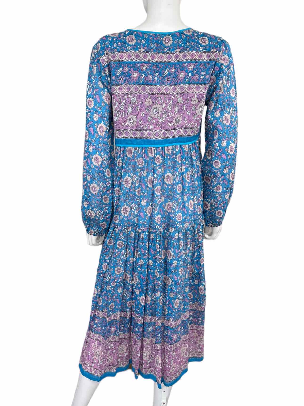 Blue Boheme NWT Turquoise Floral Print KAYLA Midi Dress Size S/M