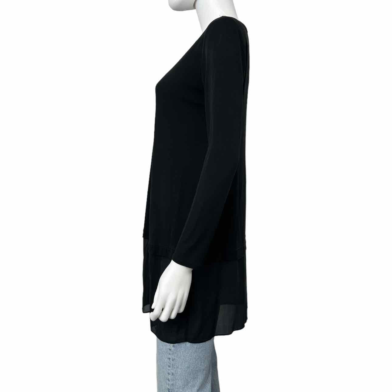 Eileen Fisher Long Silk Jersey Tunic in Black sz Large