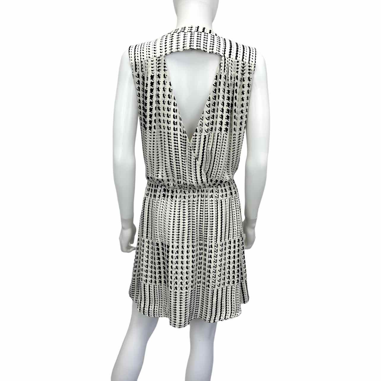 Parker Black & White Print Dress Size L