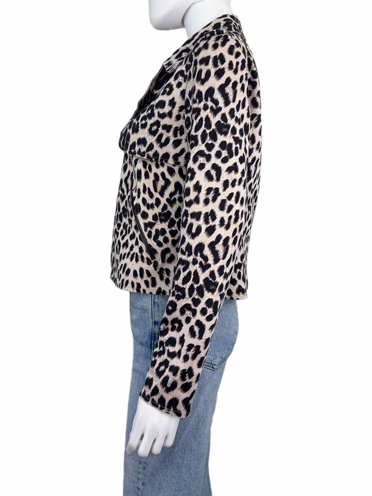 KUT from the Kloth Brown Faux Suede Leopard Print Jacket Size XS