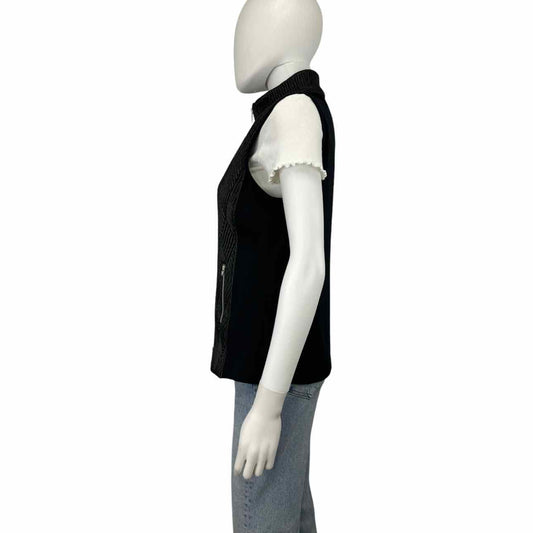 J'ENVIE NEW YORK Black Quilted Pattern Vest, left side