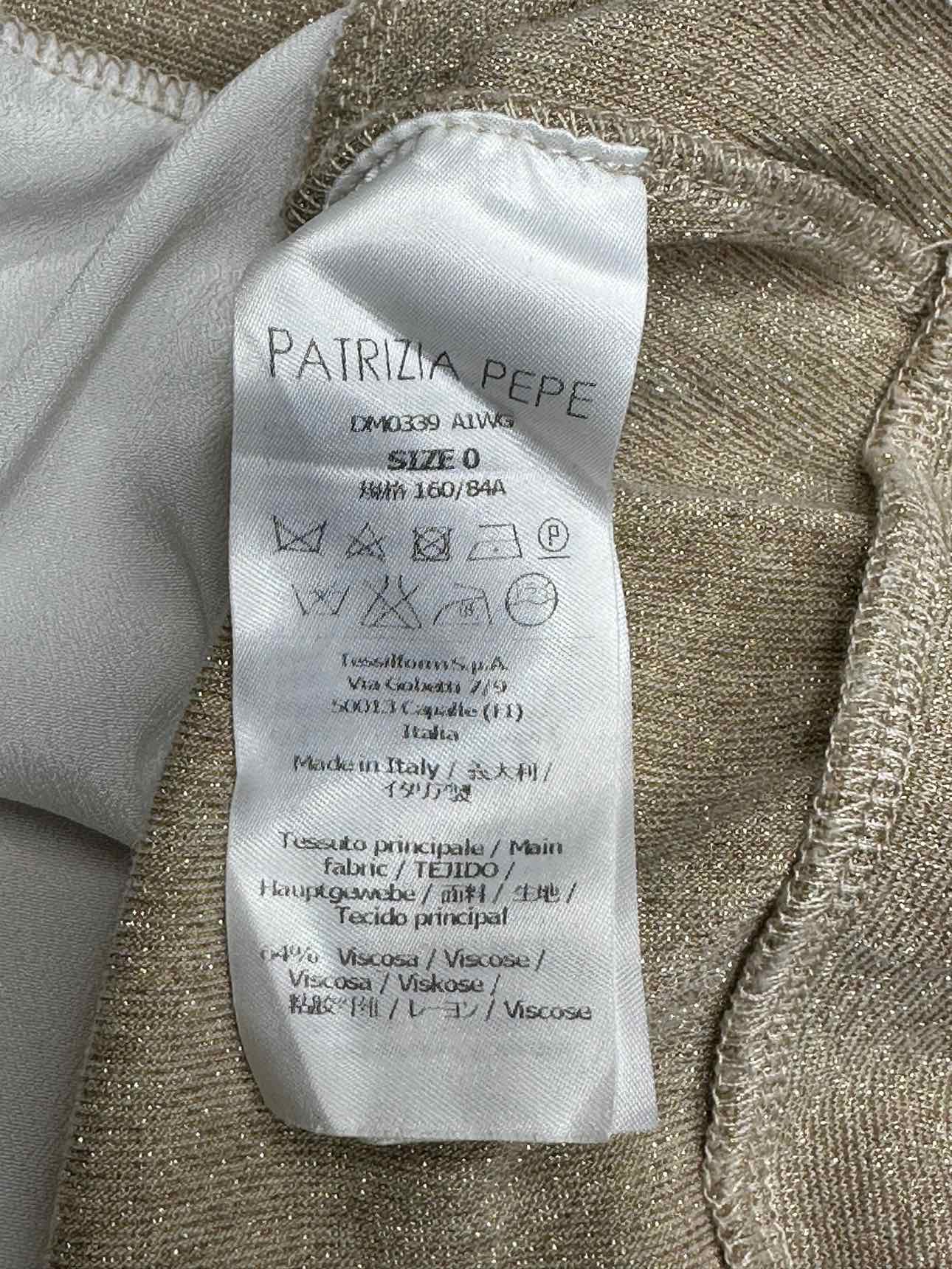 Patrizia Pepe Gold Shimmer Popover Top Size 0