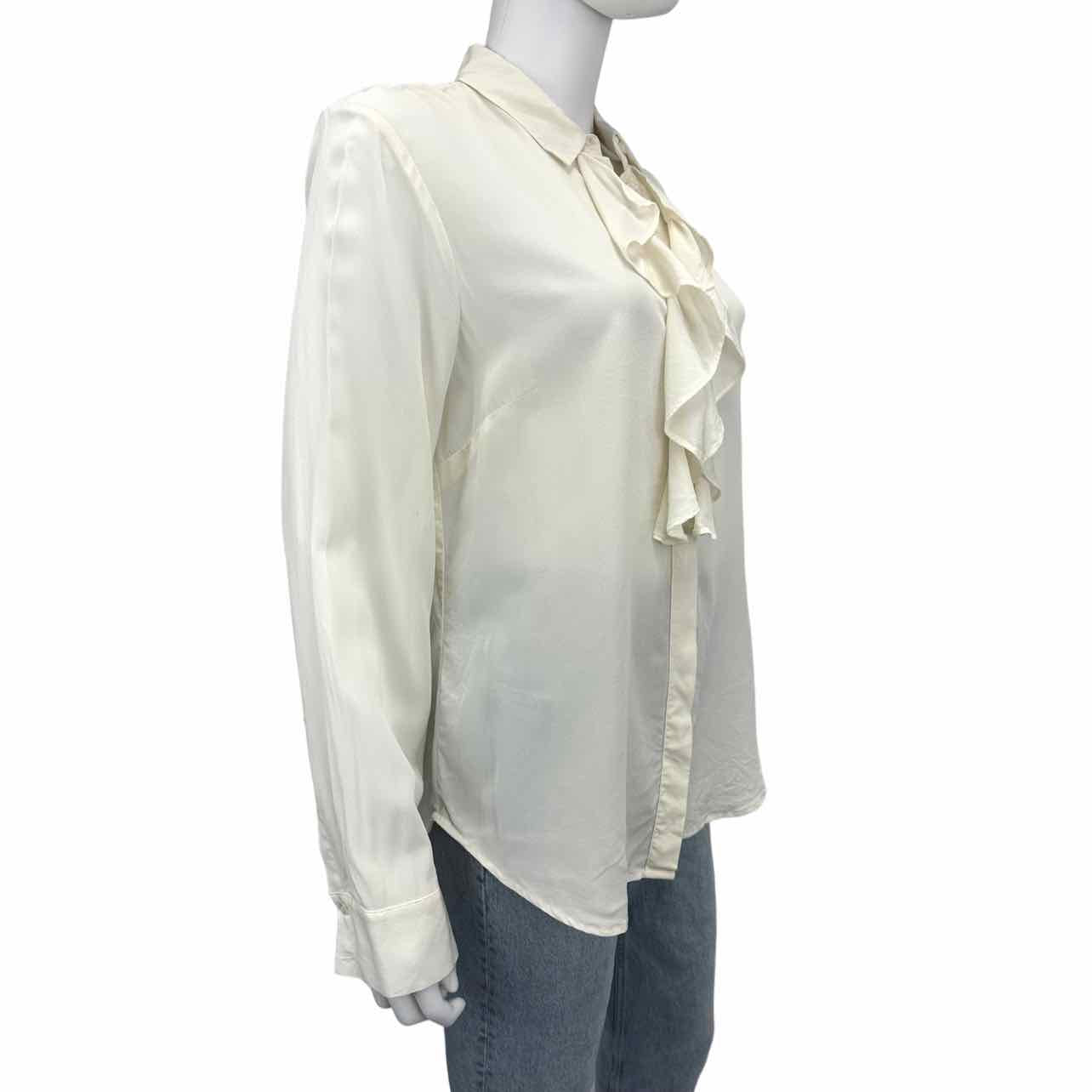 Re-Imagined by J. Crew Silk Cream Blouse Size 10