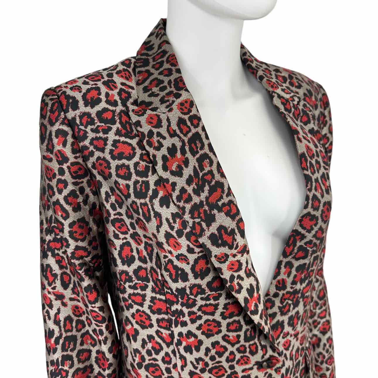 Designer, leopard animal, print blazer jacket ￼