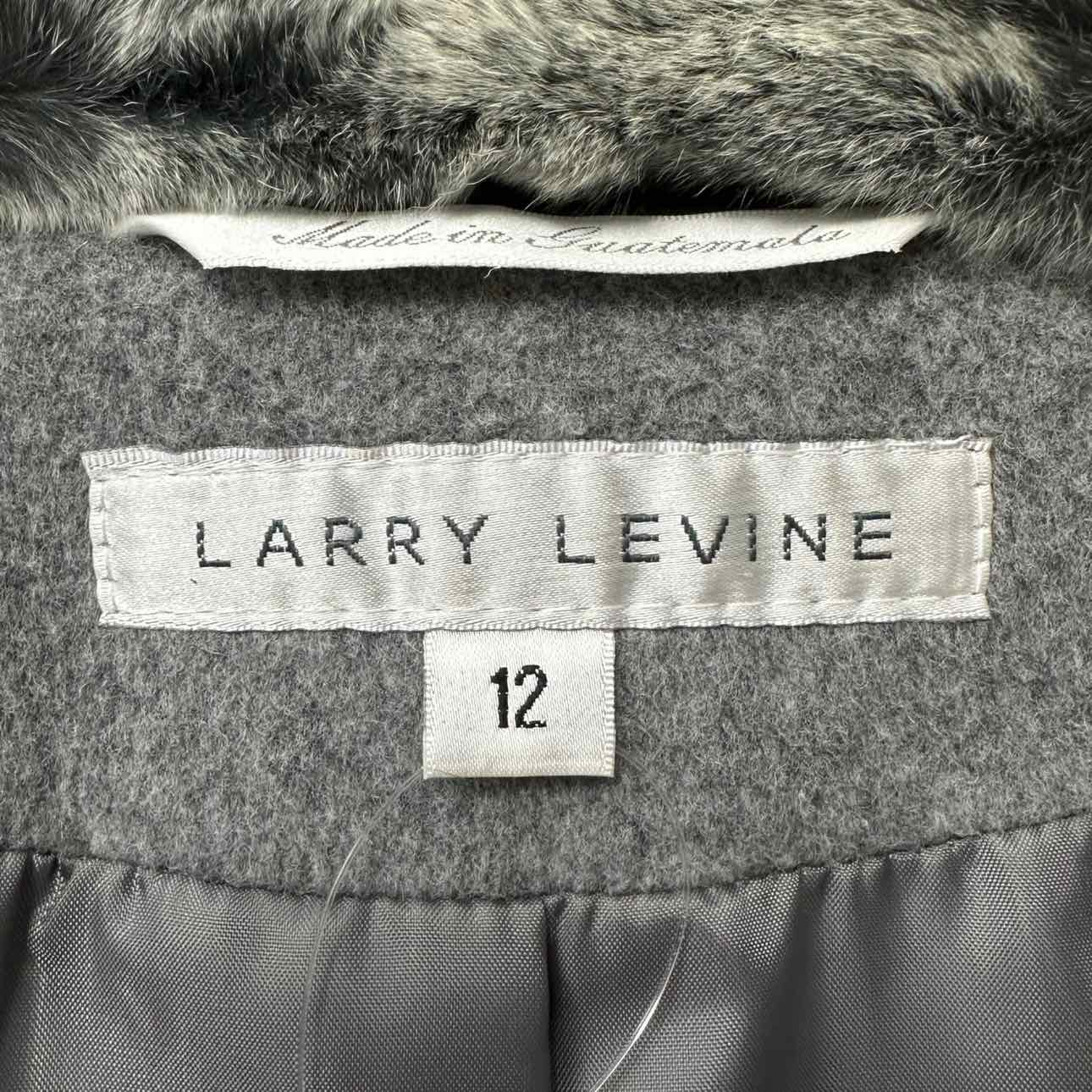 Larry Levine Grey Wool/Cashmere Coat Size 12