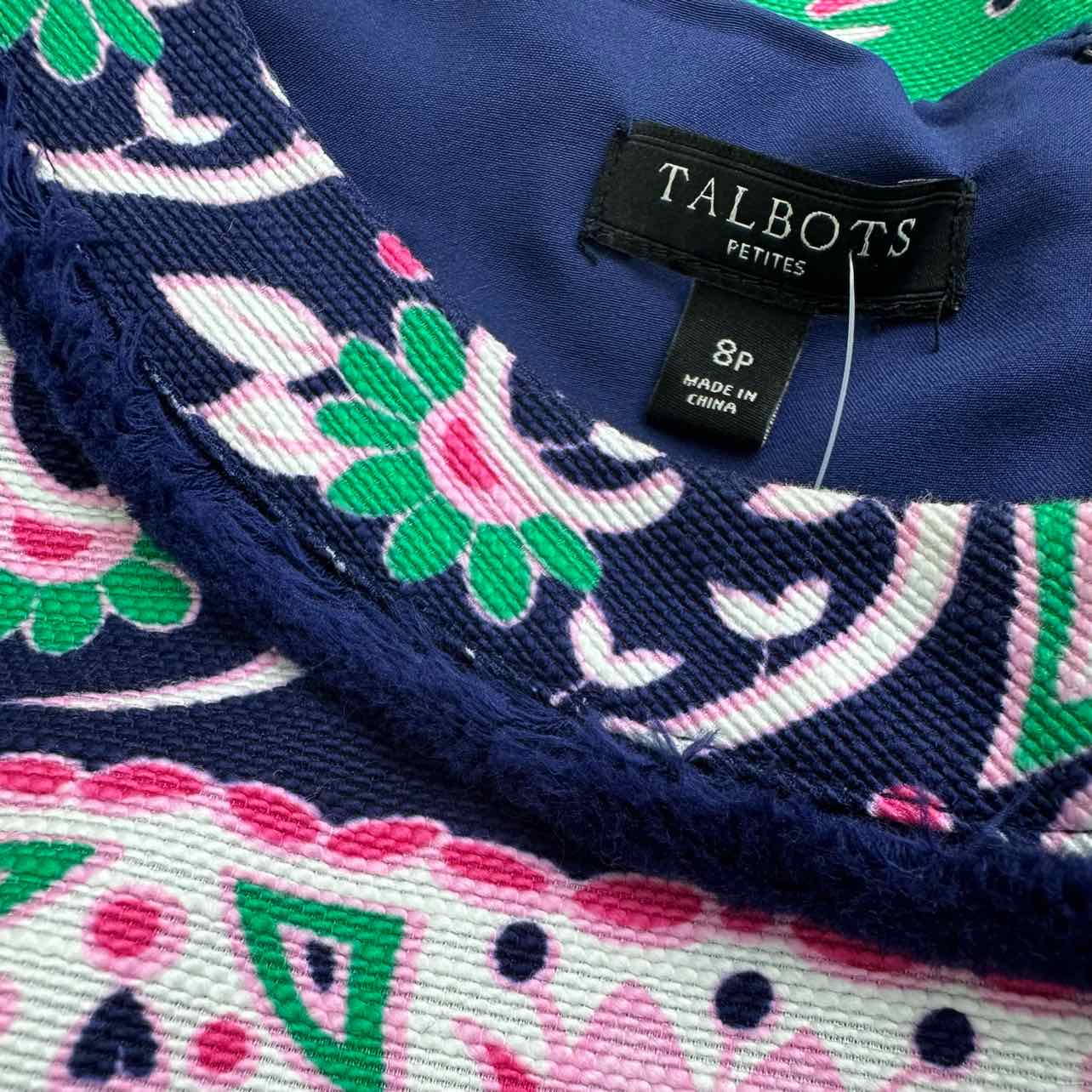 Talbots Sleeveless Paisley Print Shift Dress Size 8P