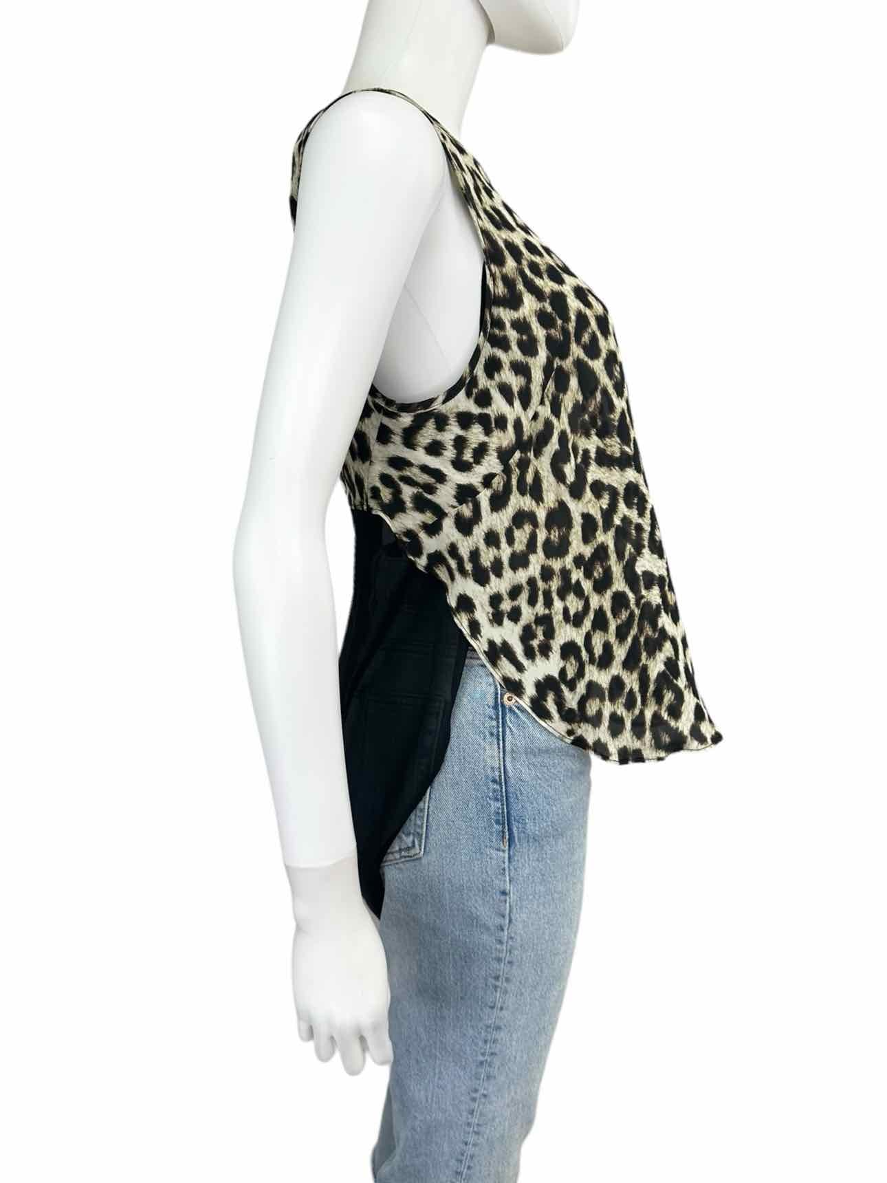 rag & bone Brown Leopard Print Sleeveless Top Size M