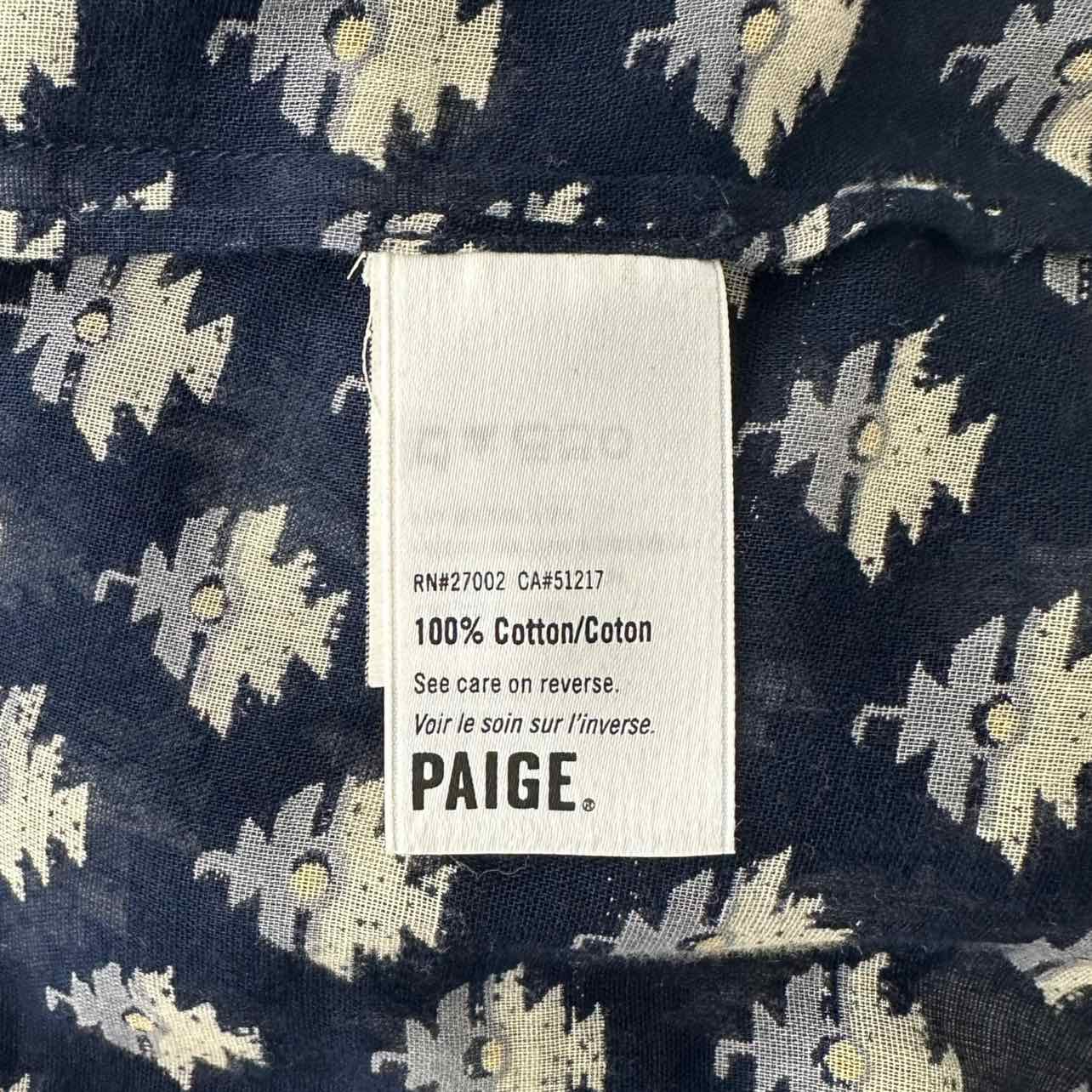 Paige Navy Print Top Size M