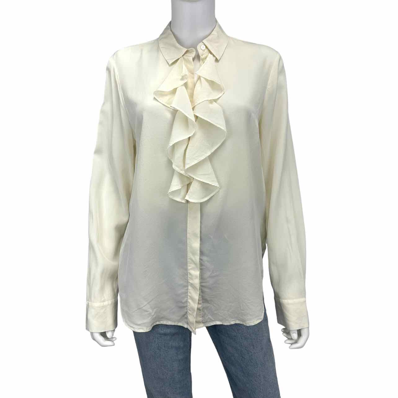 Re-Imagined by J. Crew Silk Cream Blouse Size 10
