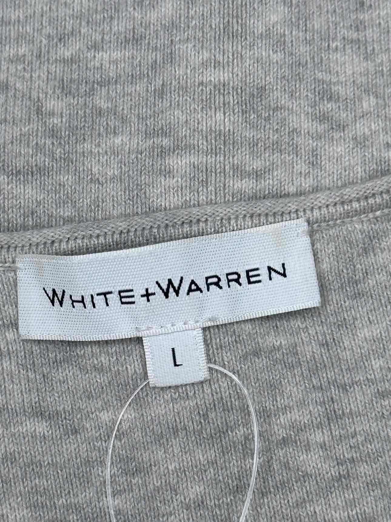 WHITE + WARREN Gray Cotton Scoop Tank Size L