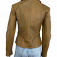 Pelle Moda Tan Vintage Genuine Leather Jacket Size XS