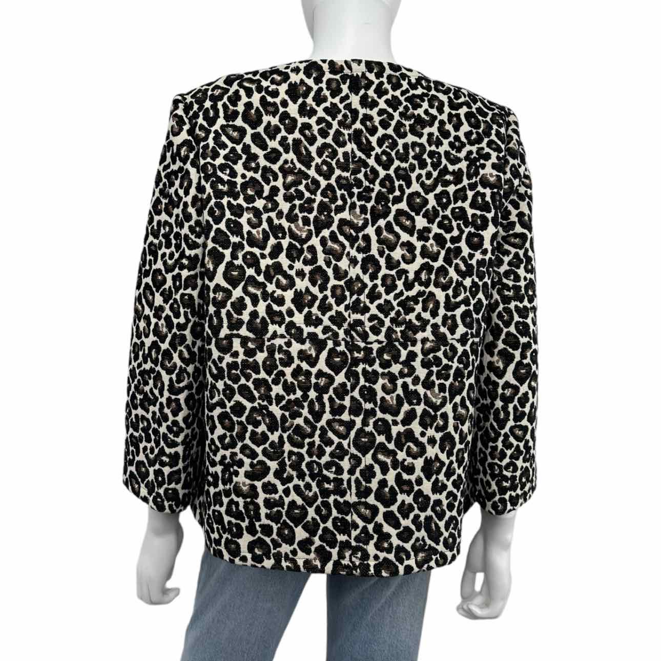 Chico's Cream Leopard Print Jacket Size M