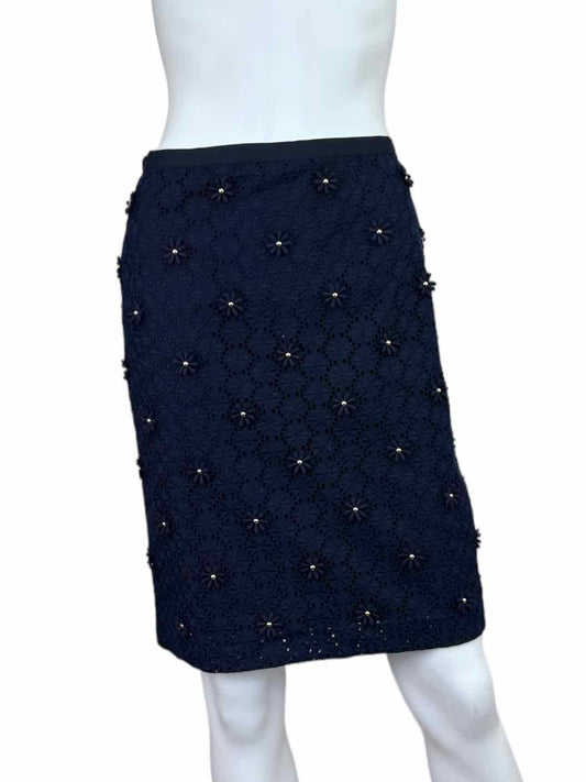 Talbots NWT Navy Blue Floral Eyelet Pencil Skirt Size 6P