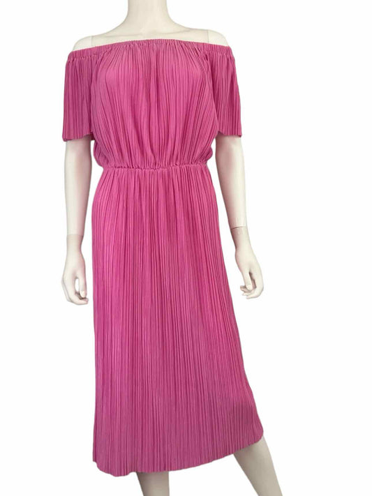 GIANNI BINI NWT Pink Pleated Strapless Midi Dress Size S
