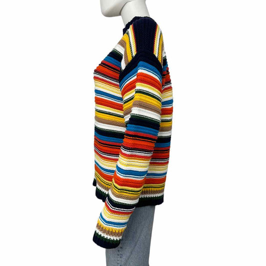 VVB VICTORIA BECKHAM 100% Cotton Striped Sweater, cotton sweater