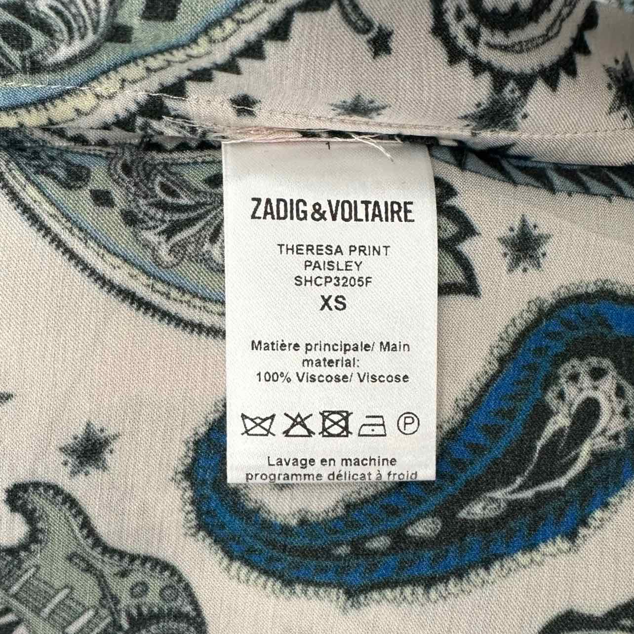 Zadig & Voltaire Theresa Print purchases Paisley Tunic Womens XS