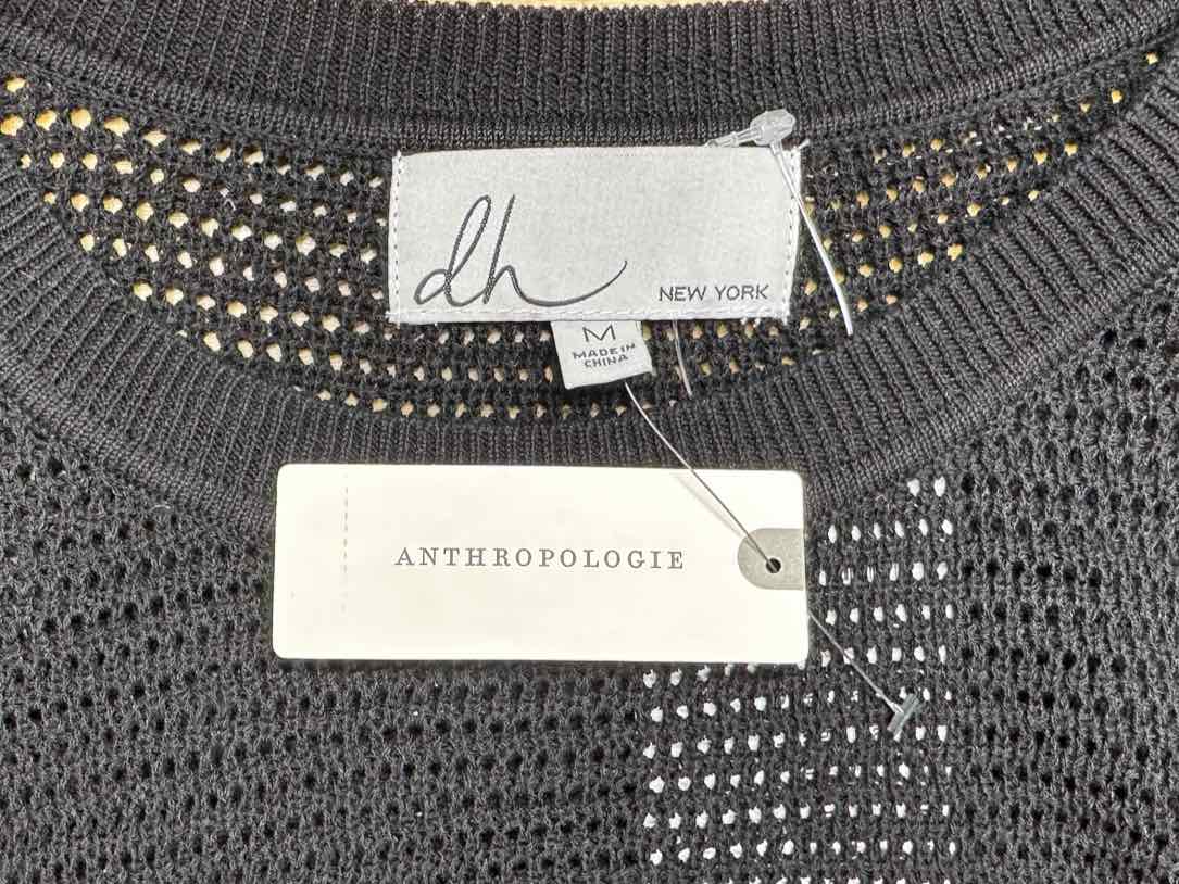 dh New York by Anthropologie Black Open Knit Sweater Size M