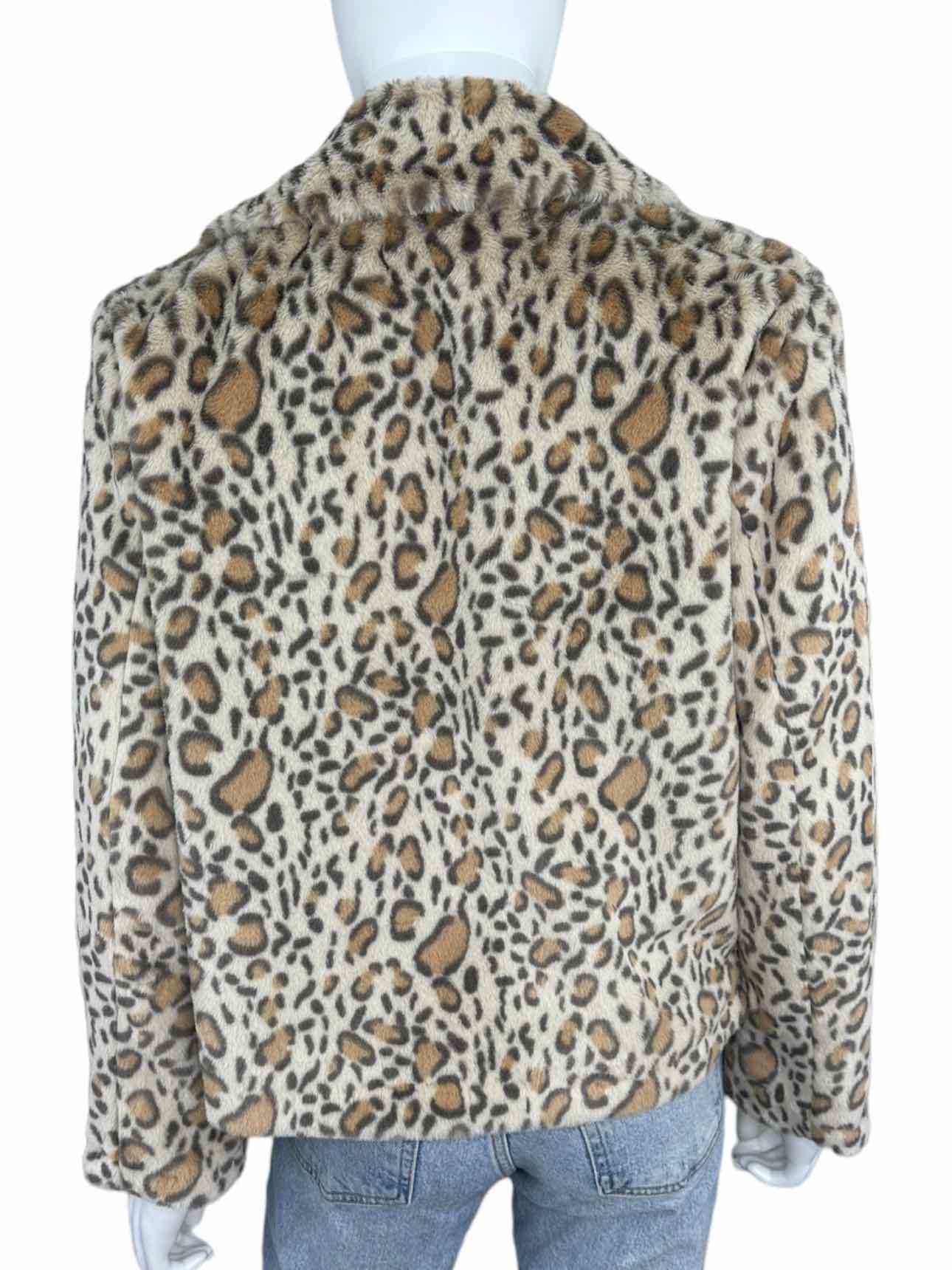1. STATE Brown Leopard Print Faux Fur Jacket Size M