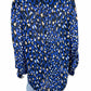 TRINA TURK Blue Leopard Silk Print Blouse Size L