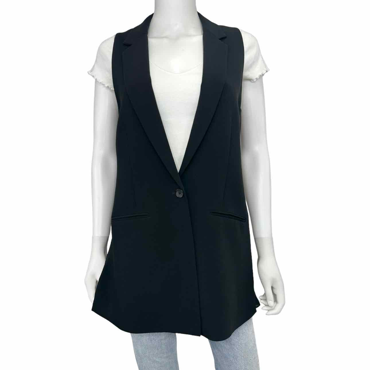 ELIZABETH and JAMES NWT Black Blazer Vest, front