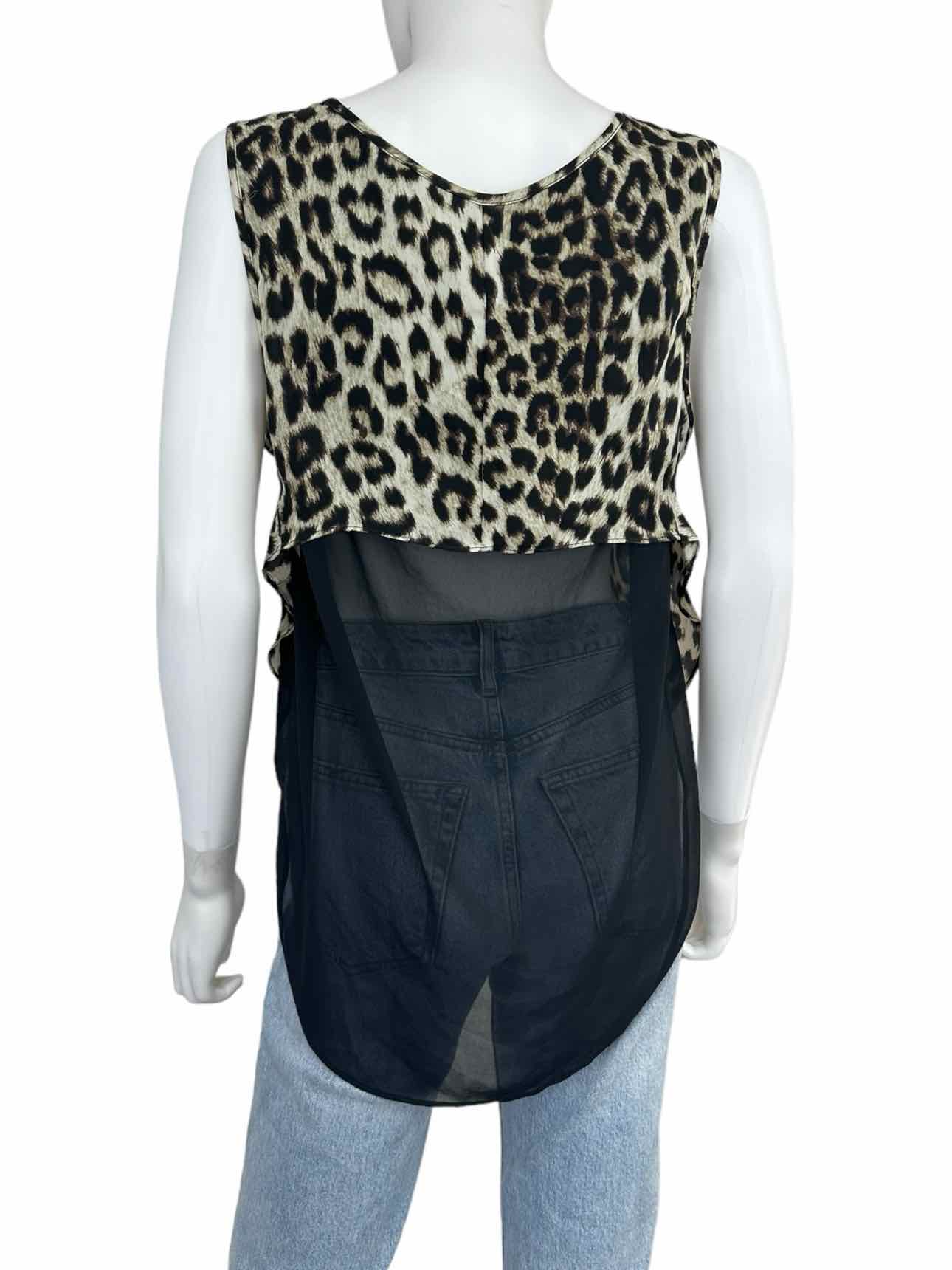 rag & bone Brown Leopard Print Sleeveless Top Size M