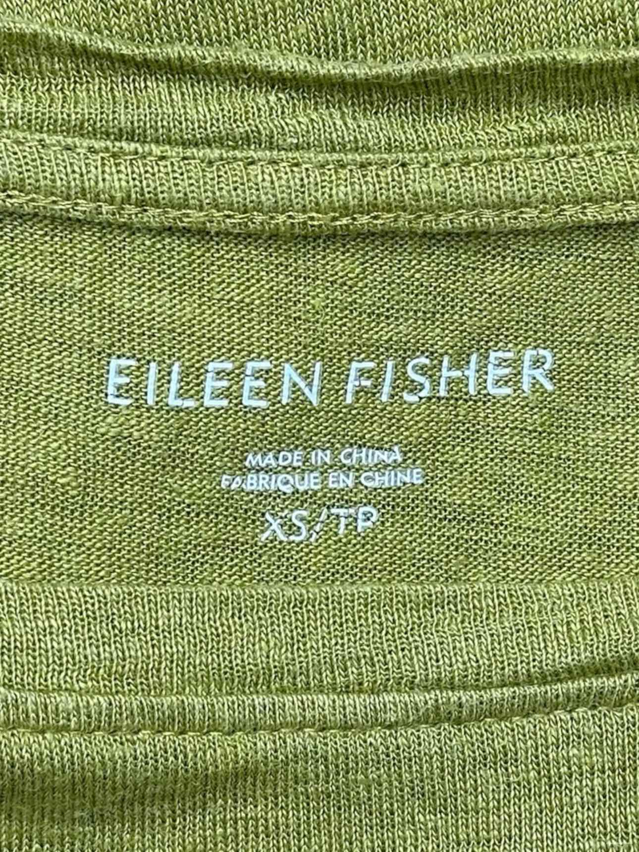 EILEEN FISHER Green Organic Linen Top Size XS