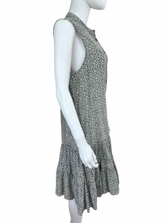 joie Gray Floral Print Midi Dress Size L