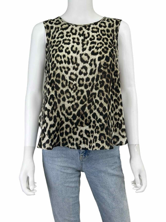 rag & bone Brown Leopard Print Sleeveless Top Size M