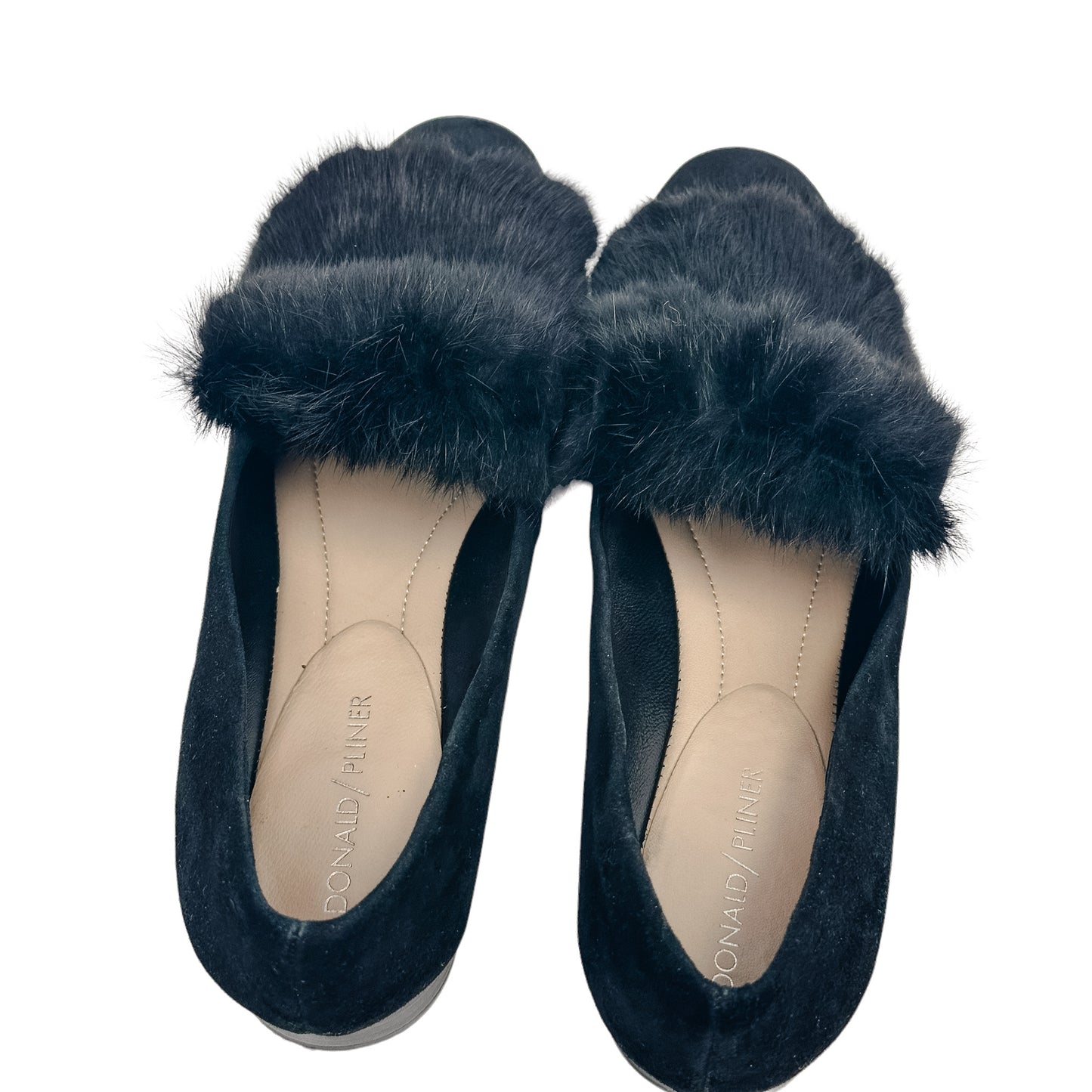 Donald Pliner Black Fur & Suede Loafer Size 9.5
