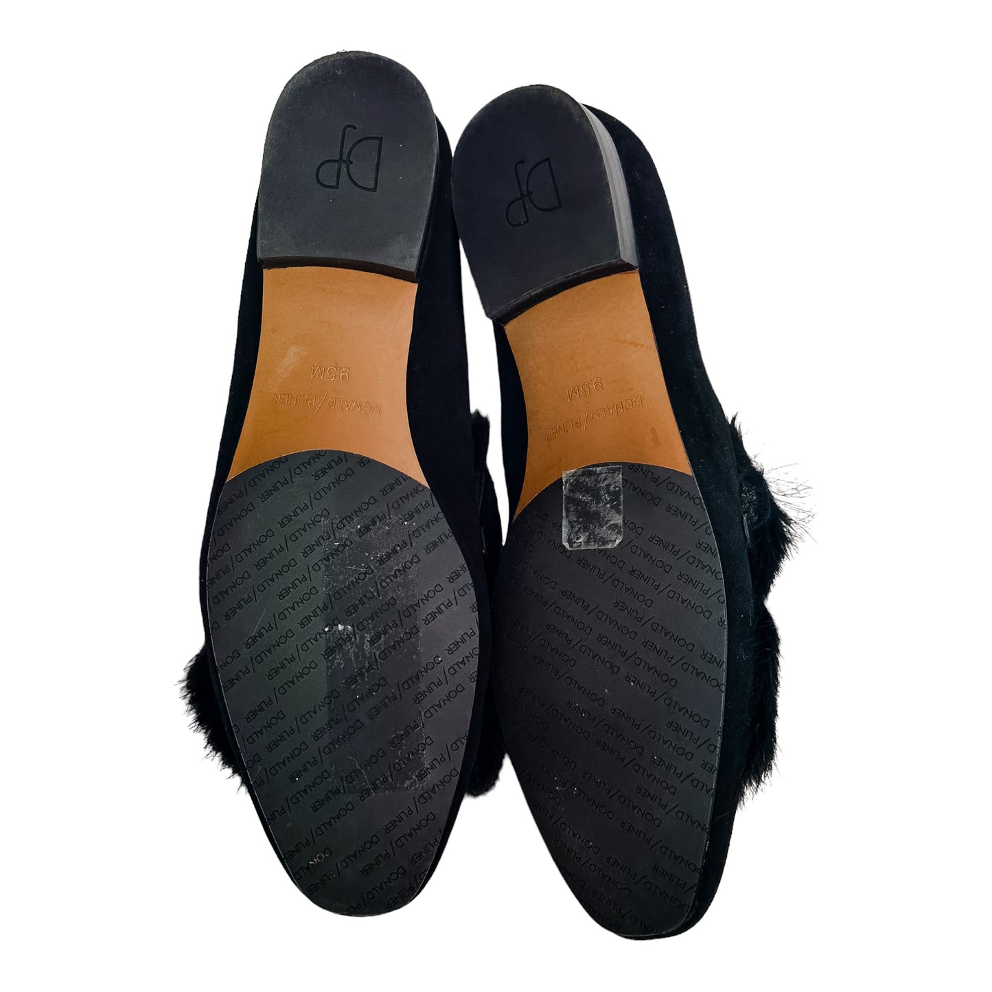 Donald Pliner Black Fur & Suede Loafer Size 9.5